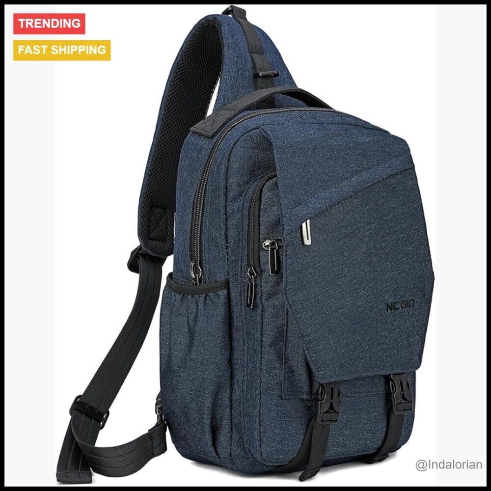 Water Resistant Nylon Sling Backpack Crossbody Messenger Bag Travel Outdoor
